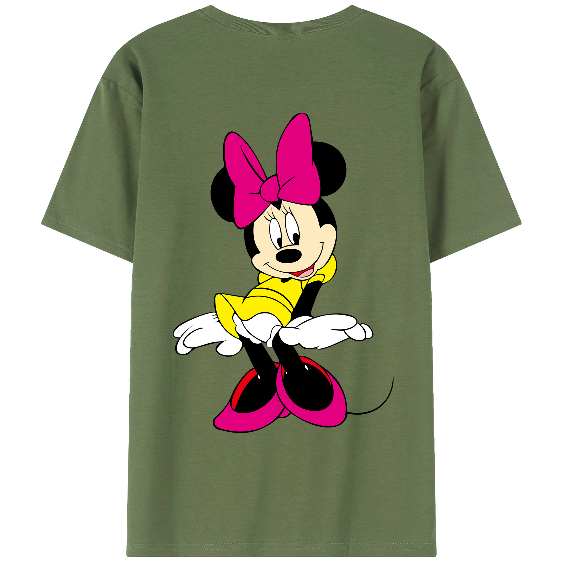 ミッキーマウス Mickey Mouse 綿100％ メンズ半袖Tシャツ（バックプリント） 通気性